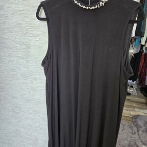 Sleeveless Black Mock Neck Dress